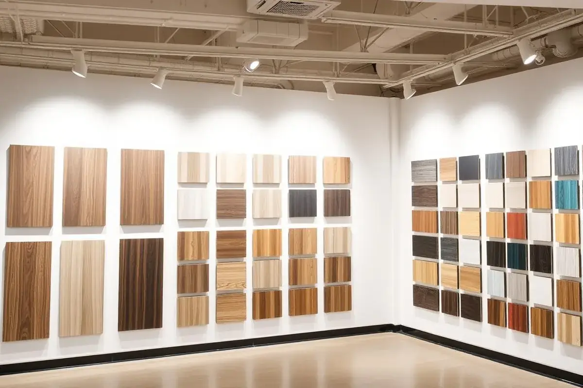 Terraco Bangladesh Experience Center showroom with finish sample panels